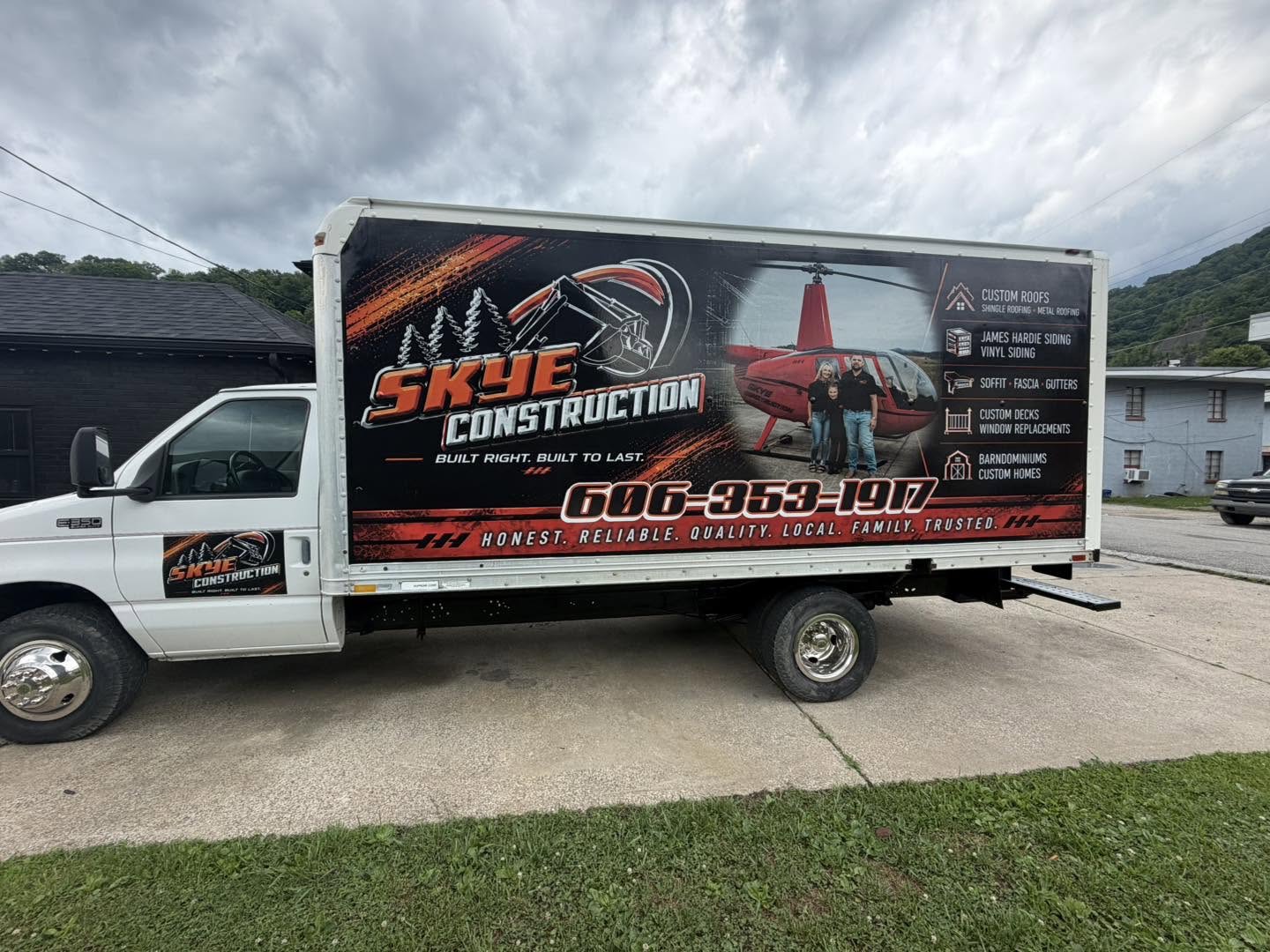 Skye Construction branded truck