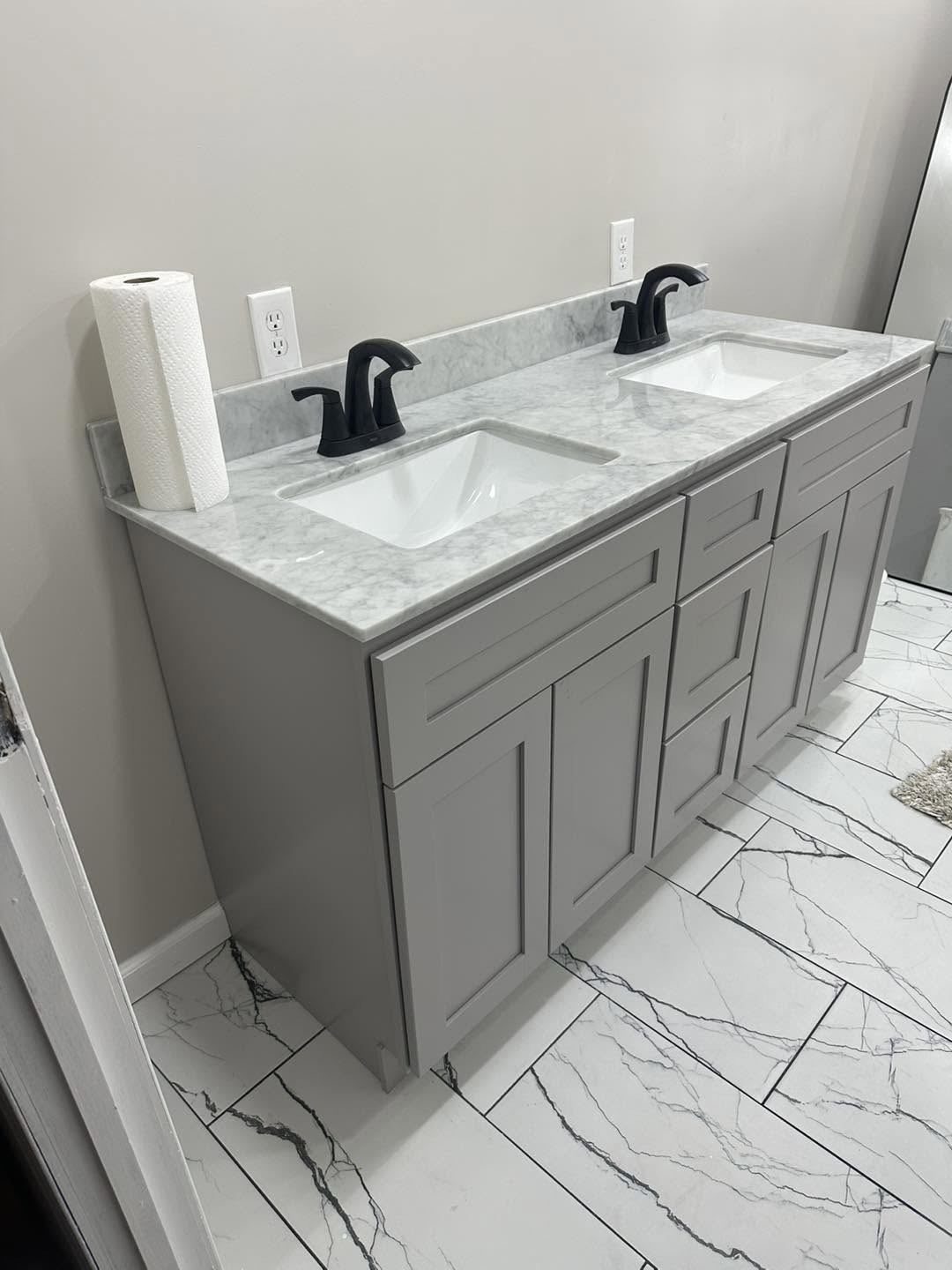 Double vanity install